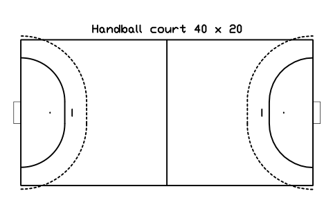 Anteprima del simbolo Handball court 40 x 20, blocco SPT_HANDBALL_40X20