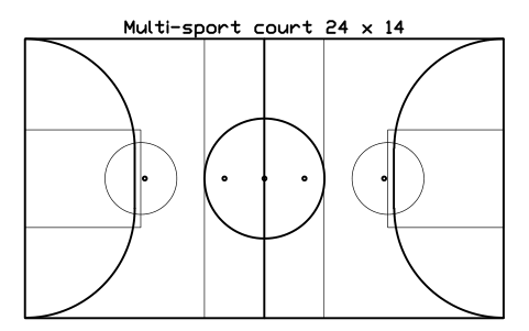 Multi-sport court 24 x 14 sembolünün önizlemesi, blok SPT_MULTI_24X14