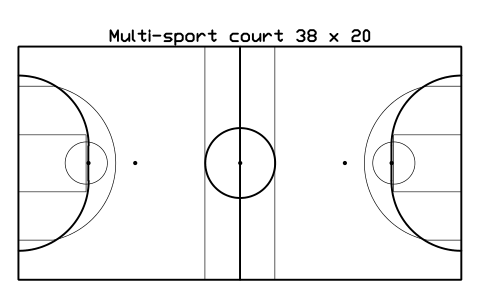 Multi-sport court 38 x 20 sembolünün önizlemesi, blok SPT_MULTI_38X20