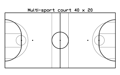 Multi-sport court 40 x 20 sembolünün önizlemesi, blok SPT_MULTI_40X20