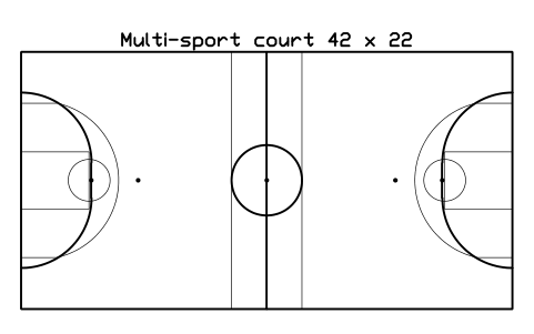 Multi-sport court 42 x 22 sembolünün önizlemesi, blok SPT_MULTI_42X22