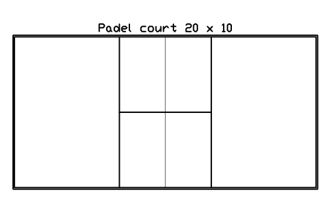 Anteprima del simbolo Padel court 20 x 10, blocco SPT_PADEL