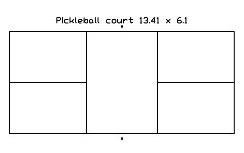 Anteprima del simbolo Pickleball court 13.41 x 6.1, blocco SPT_PICKLEBALL