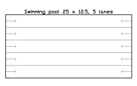Anteprima del simbolo Swimming pool 25 x 12.5, 5 lanes, blocco SPT_POOL_25X12_5