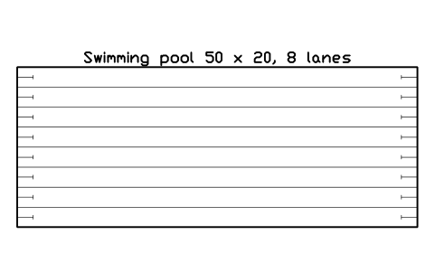 Anteprima del simbolo Swimming pool 50 x 20, 8 lanes, blocco SPT_POOL_50X20