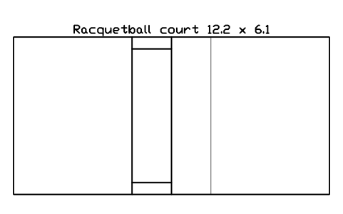 Racquetball court 12.2 x 6.1 sembolünün önizlemesi, blok SPT_RACQUETBALL
