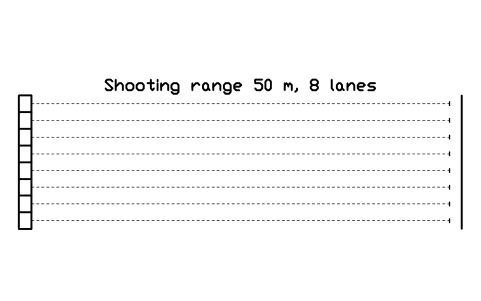 Shooting range 50 m, 8 lanes sembolünün önizlemesi, blok SPT_RANGE_50