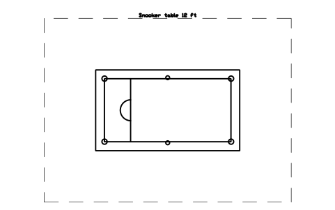 Snooker table 12 ft sembolünün önizlemesi, blok SPT_SNOOKER_12