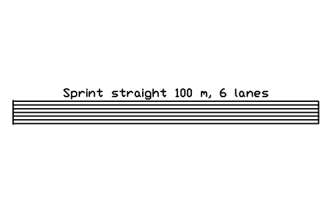Sprint straight 100 m, 6 lanes sembolünün önizlemesi, blok SPT_SPRINT_6