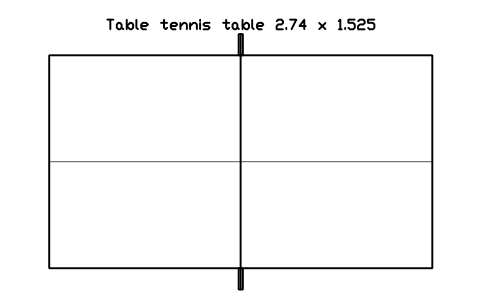 Anteprima del simbolo Table tennis table 2.74 x 1.525, blocco SPT_TABLE_TENNIS