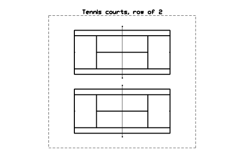 Anteprima del simbolo Tennis courts, row of 2, blocco SPT_TENNIS_ROW_2