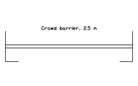 Aperçu du symbole Crowd barrier, 2.5 m, bloc SFE_CROWD_BARRIER