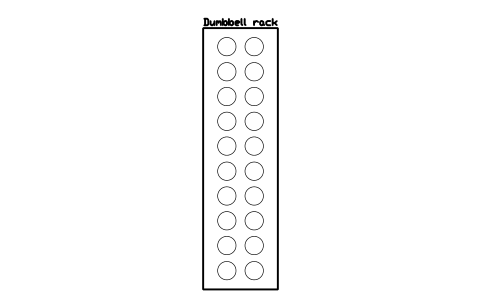 Aperçu du symbole Dumbbell rack, bloc SFE_DUMBBELL_RACK