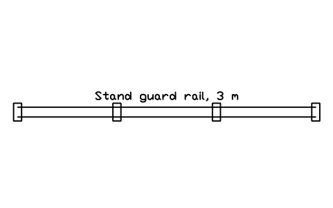 Aperçu du symbole Stand guard rail, 3 m, bloc SFE_GUARD_RAIL