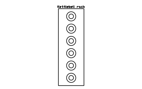 Aperçu du symbole Kettlebell rack, bloc SFE_KETTLEBELL_RACK