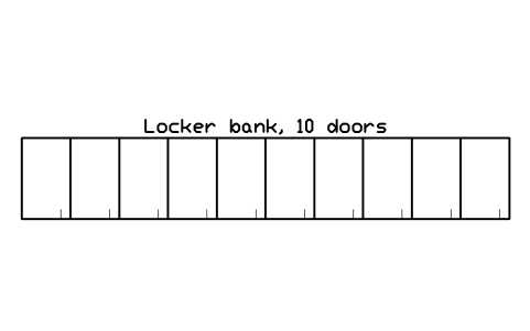 Aperçu du symbole Locker bank, 10 doors, bloc SFE_LOCKER_BANK_10