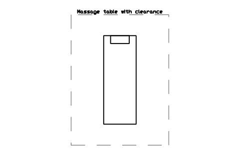 Aperçu du symbole Massage table with clearance, bloc SFE_MASSAGE_TABLE