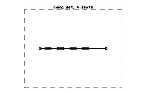 Aperçu du symbole Swing set, 4 seats, bloc SFE_PG_SWING_4