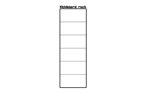 Aperçu du symbole Kickboard rack, bloc SFE_POOL_KICKBOARD