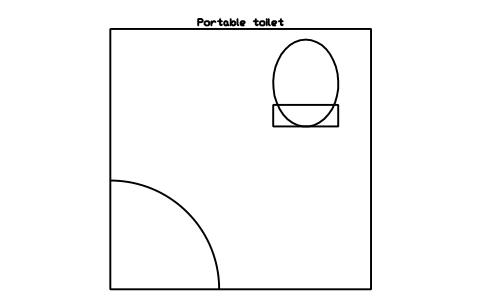 Aperçu du symbole Portable toilet, bloc SFE_PORTA_TOILET