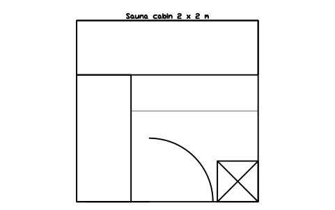Aperçu du symbole Sauna cabin 2 x 2 m, bloc SFE_SAUNA_2X2