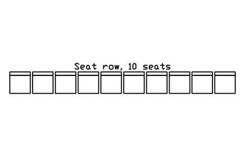Aperçu du symbole Seat row, 10 seats, bloc SFE_SEAT_ROW_10