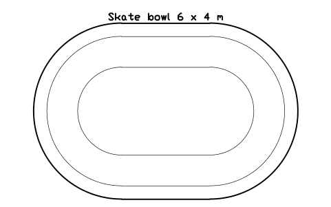 Aperçu du symbole Skate bowl 6 x 4 m, bloc SFE_SK_BOWL