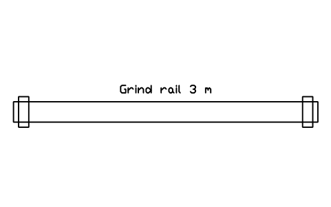 Aperçu du symbole Grind rail 3 m, bloc SFE_SK_GRIND_RAIL