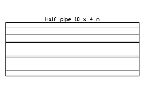 Aperçu du symbole Half pipe 10 x 4 m, bloc SFE_SK_HALF_PIPE