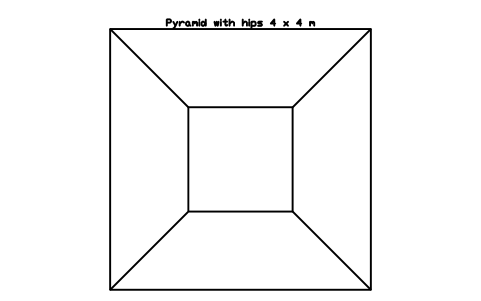 Aperçu du symbole Pyramid with hips 4 x 4 m, bloc SFE_SK_PYRAMID