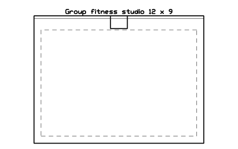 Aperçu du symbole Group fitness studio 12 x 9, bloc SFE_STUDIO_12X9