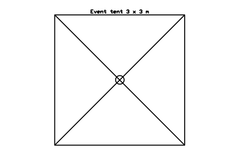Aperçu du symbole Event tent 3 x 3 m, bloc SFE_TENT_3X3