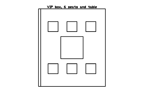 Aperçu du symbole VIP box, 6 seats and table, bloc SFE_VIP_BOX_6