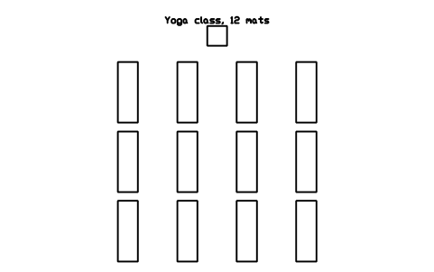 Aperçu du symbole Yoga class, 12 mats, bloc SFE_YOGA_CLASS_12