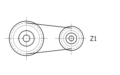 Anteprima del simbolo Chain wheels and chain, blocco SPG_CHAIN_DRIVE