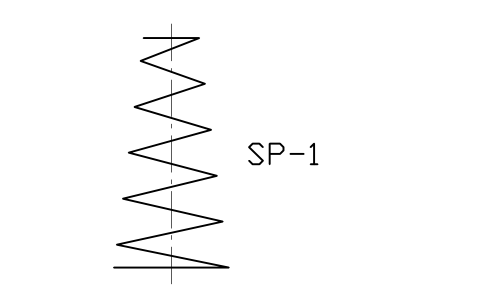 Anteprima del simbolo Conical compression spring, blocco SPG_COMP_CONE_SIMPLE