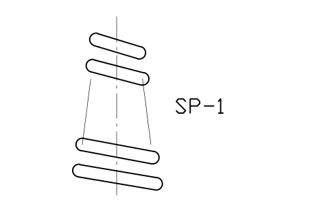 Anteprima del simbolo Conical compression, view, blocco SPG_COMP_CONE_VIEW