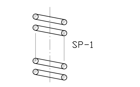 Anteprima del simbolo Compression spring, section, blocco SPG_COMP_CYL_SECTION