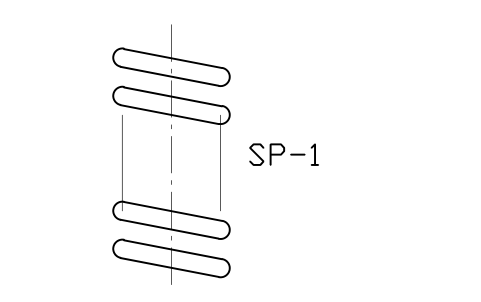 Anteprima del simbolo Compression spring, view, blocco SPG_COMP_CYL_VIEW