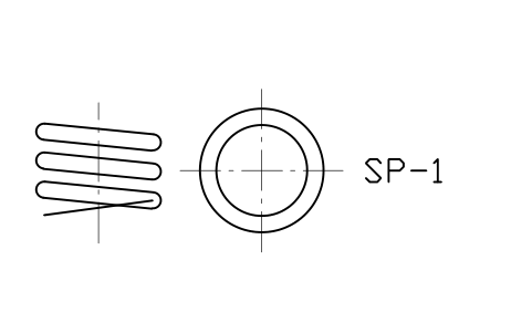 Anteprima del simbolo Spring end A, open, plain, blocco SPG_END_A