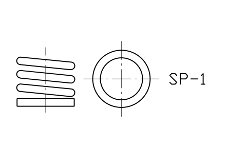 Anteprima del simbolo Spring end B, closed, plain, blocco SPG_END_B