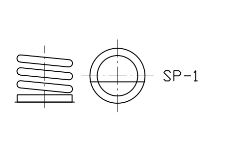 Anteprima del simbolo Spring end D, closed, ground, blocco SPG_END_D