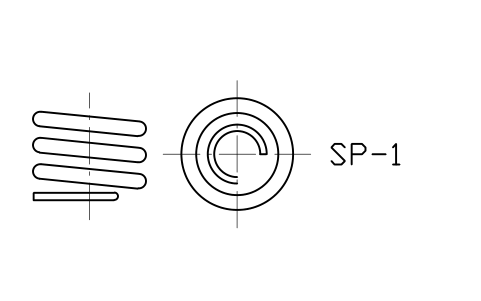 Anteprima del simbolo Spring end E, pigtail, blocco SPG_END_E