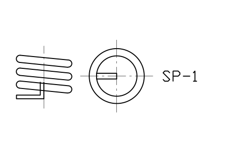 Anteprima del simbolo Spring end F, bent inward, blocco SPG_END_F