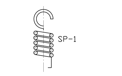 Anteprima del simbolo Extension spring, section, blocco SPG_EXT_SECTION