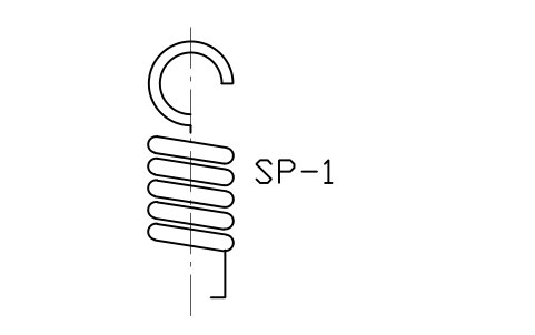 Anteprima del simbolo Extension spring, view, blocco SPG_EXT_VIEW