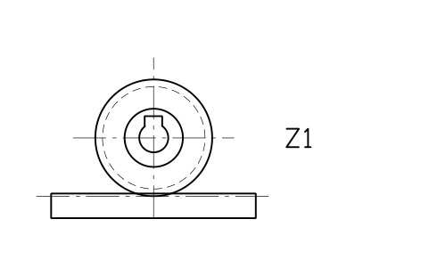Anteprima del simbolo Pinion and rack, end view, blocco SPG_PAIR_RACK_END