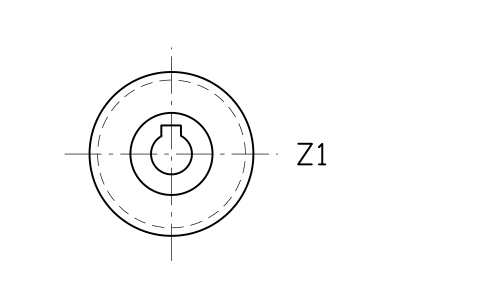 Anteprima del simbolo Spur gear, end view, blocco SPG_SPUR_END