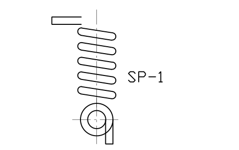 Anteprima del simbolo Torsion spring, view, blocco SPG_TORS_VIEW