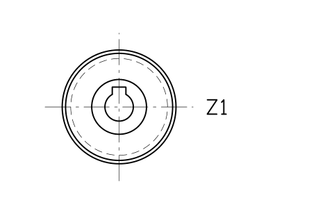 Anteprima del simbolo Worm wheel, end view, blocco SPG_WORM_WHEEL_END